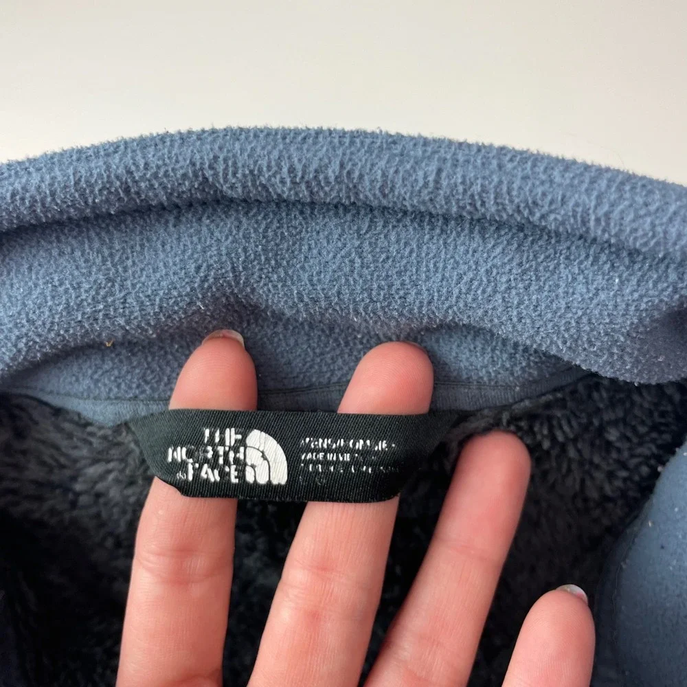 The North Face Mens Full Zip Sherpa Lined Fleece Jacket Blue Gray Large CUA6